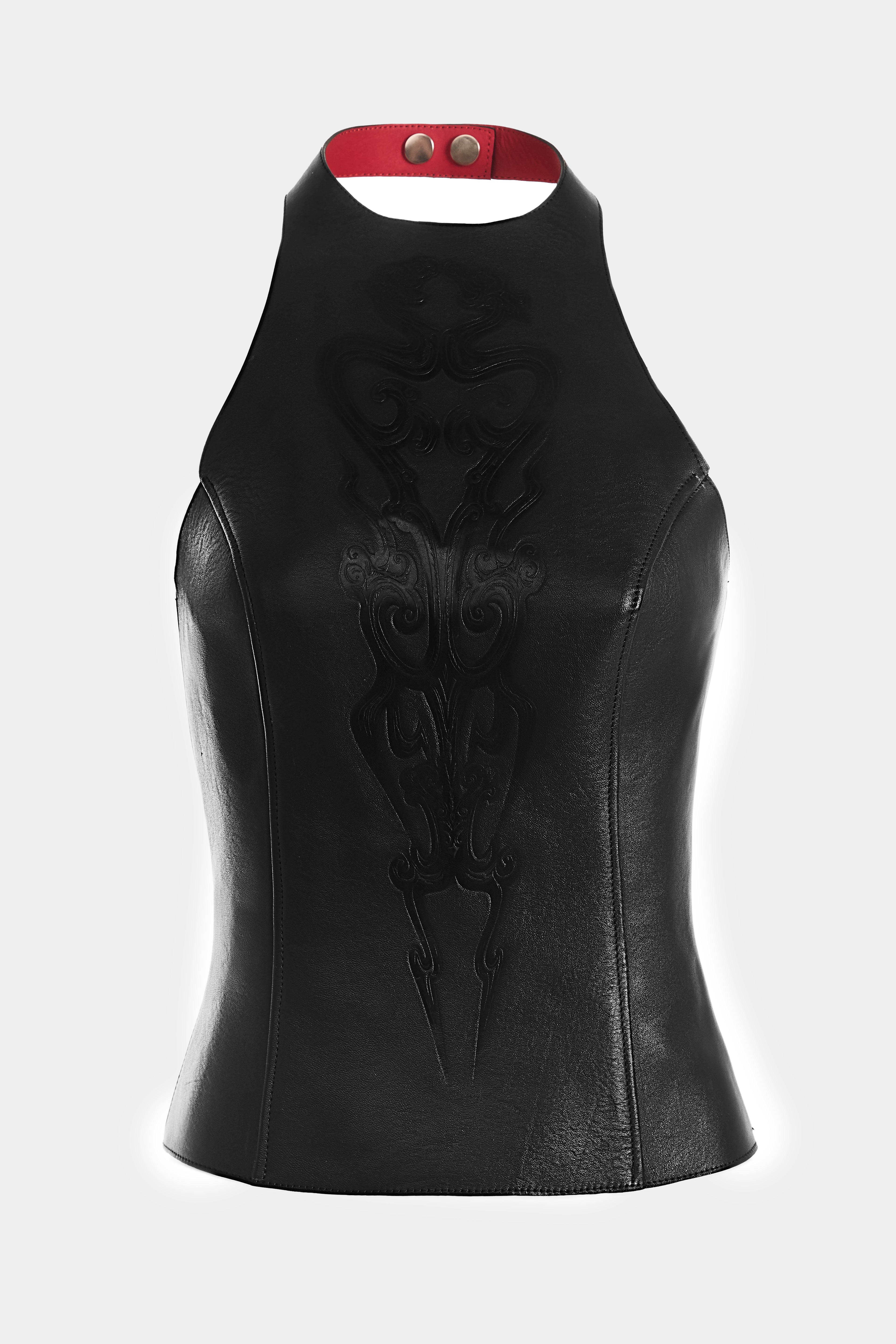 Leather Halter Top