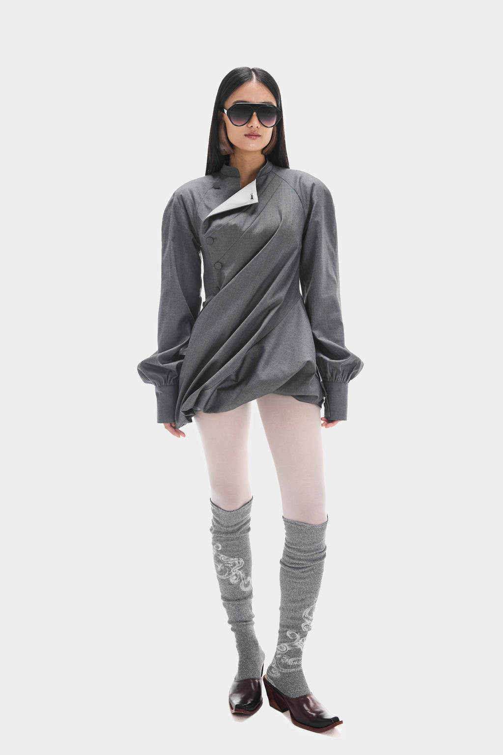 Coiled Drape Mini Dress