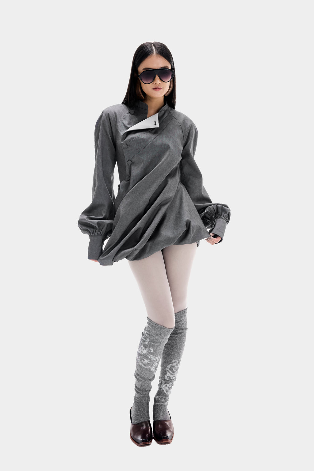 Coiled Drape Mini Dress