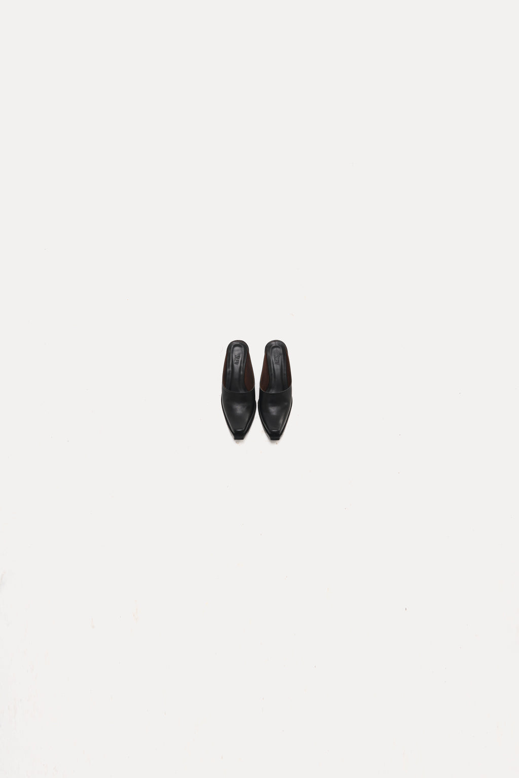 Black Leather Mule