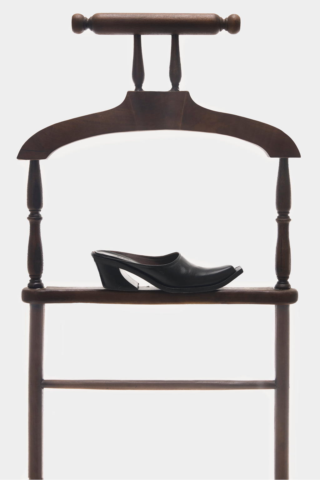 Black Leather Mule